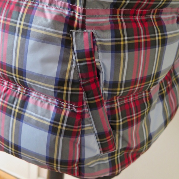 Lands End Down Filled Puffer Vest - Pale Blue Stewart Tartan - Picture 3 of 9